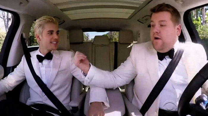 Justin Bieber İlk Grammy Ödülünü Almaya Giderken James Corden'la Karaoke Yaptı