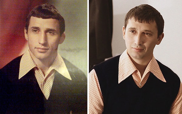 2. Папа и сын, тот же возраст, та же рубашка