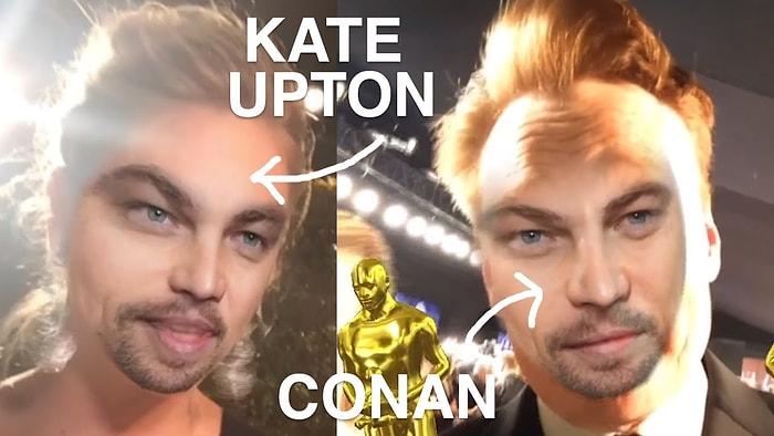 Kate Upton'dan Conan'a Ünlüler Face Swap Uygulamasıyla Leonardo DiCaprio Oldular