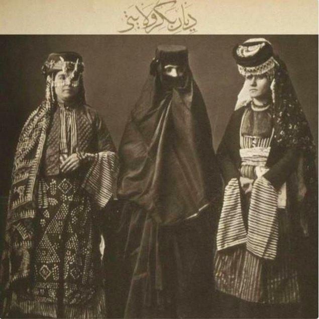 9. Hristiyan, Müslüman ve yerel giysileriyle üç Diyarbakırlı kadın