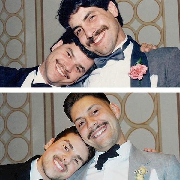 11. Baba ve arkadaşı ile 30 yıl sonra aynı pozu veren oğulları