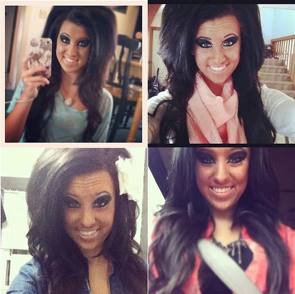 7. А вот дамочка несколько увлеклась и явно переборщила с макияжем и вообще со всем 😣