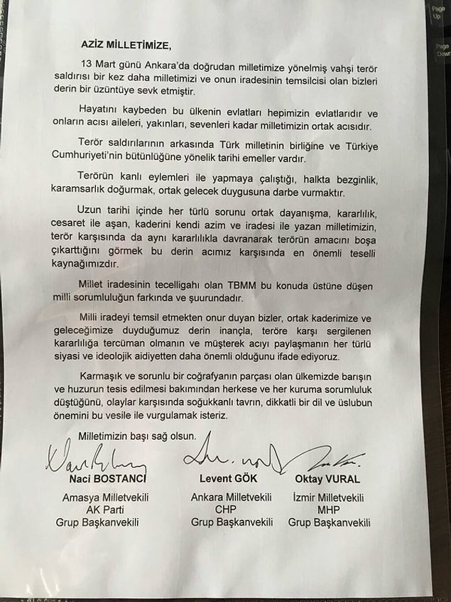 İşte o bildiri