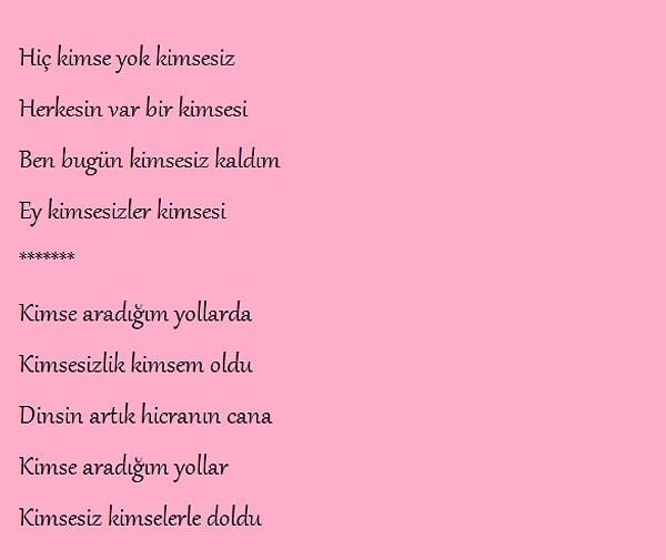 2. Eserlerinde Avni mahlasını kullanan Fatih Sultan Mehmet'in sade bir dille kaleme aldığı şiir.