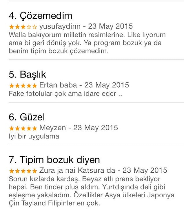 11. Tinder'a isyan gibi