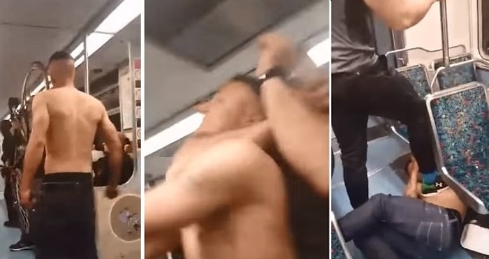 Metroda İnsanlarla Tartışan Sarhoş, Bir Yolcunun Harika Tekniğiyle Etkisiz Hale Getirildi