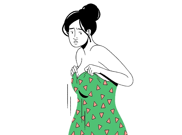 То чувство, когда все знает, что ты надела бюстгальтер без лямок, потому что твоя грудь явно не там, где должна быть