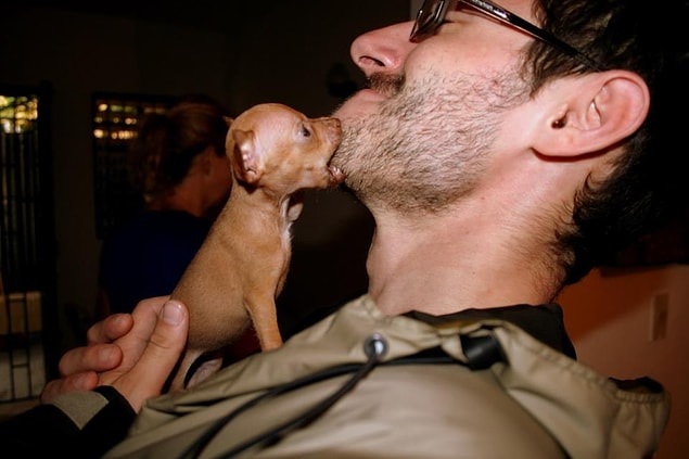 9. With his pet