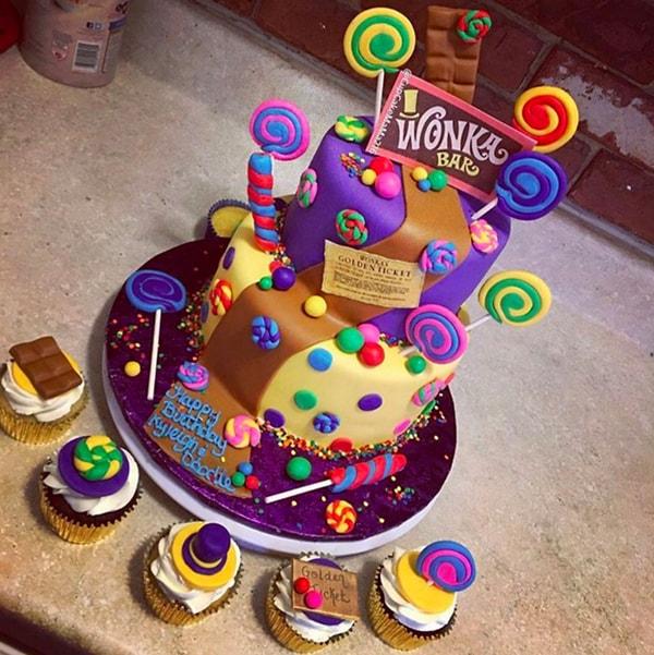 3. Willy Wonka ve Çikolata Fabrikası. Daha güzel bir pasta teması düşünülemezdi.