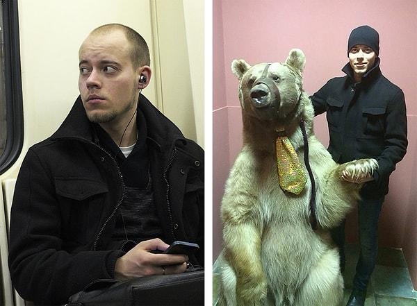 1. Rus bir fotoğrafçılık öğrencisi, metroda karşısında oturan insanları onlara fark ettirmeden görüntüledi ve ortaya çıkan fotoğrafları sosyal medyadaki fotoğraflarıyla eşleştirdi.