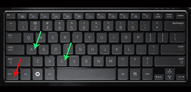 1. Ctrl + A ve C ---> Tümünü seç ya da kopyala.