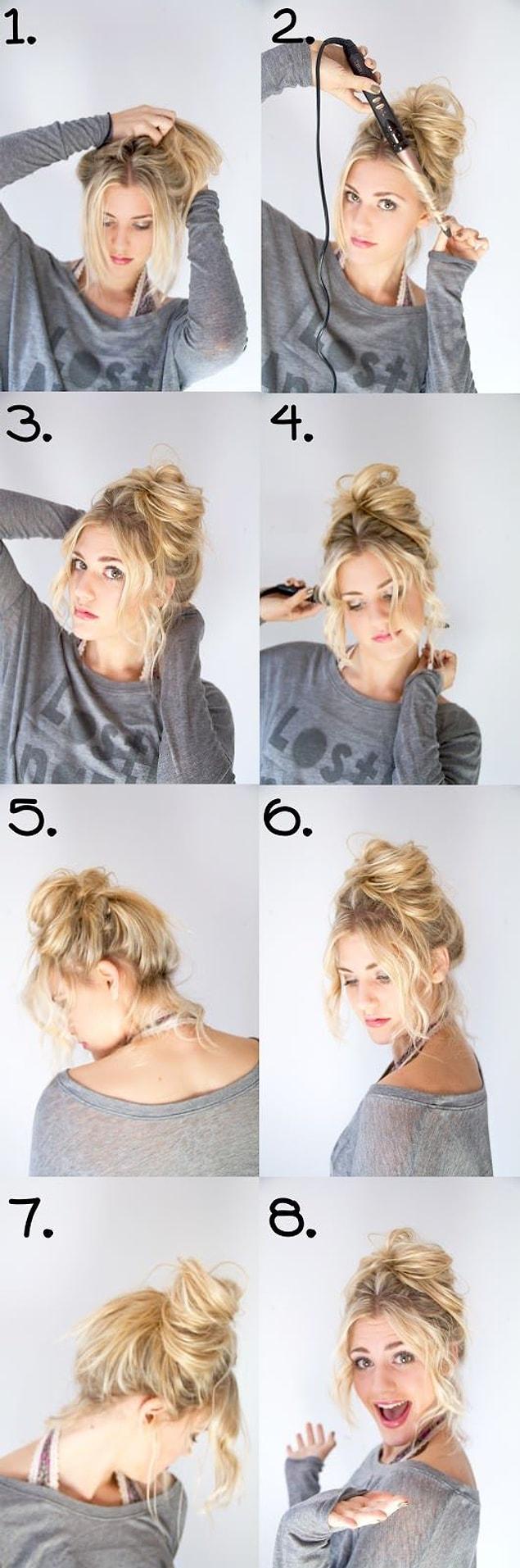 2. You can go for a more casual look with a loose bun if you want!