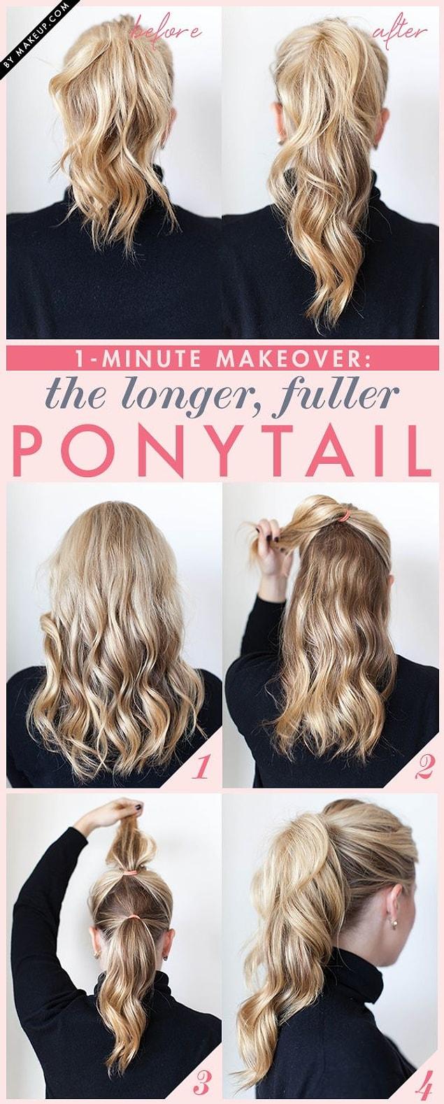 15. You can use your pony tail to make your hair look longer if you want!