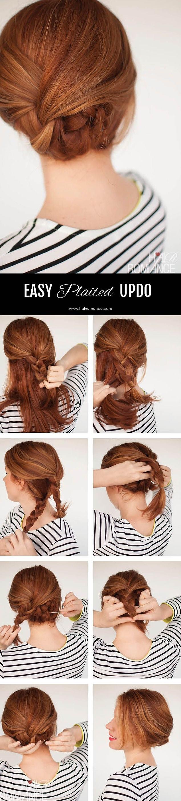 18. A super easy updo you can make out of two simple braids.
