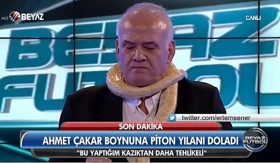 Beyaz Futbol'da İlginç Anlar! Ahmet Çakar 'Boynuna Yılan Doladı'