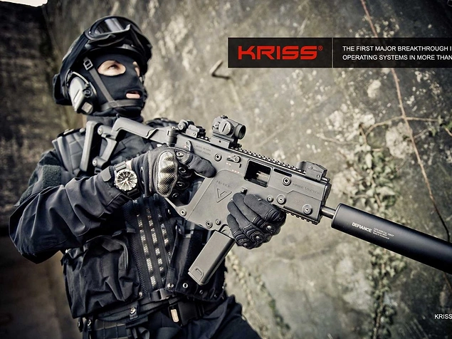 KRISS Vector is an assault rifle whose barrel goes up 95% less when firing than a conventional assault rifle, while recoil is reduced by 60%.