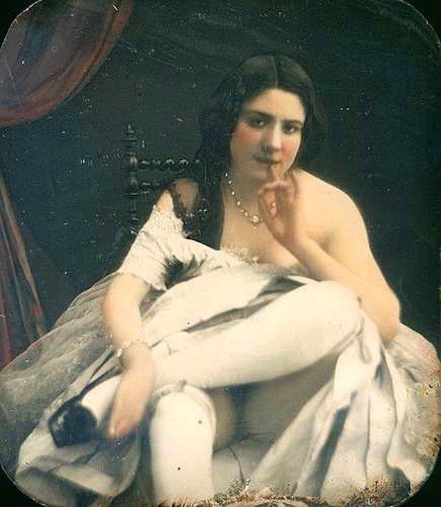 1. Nude with White Leggings and Finger to Mouth, c. 1850