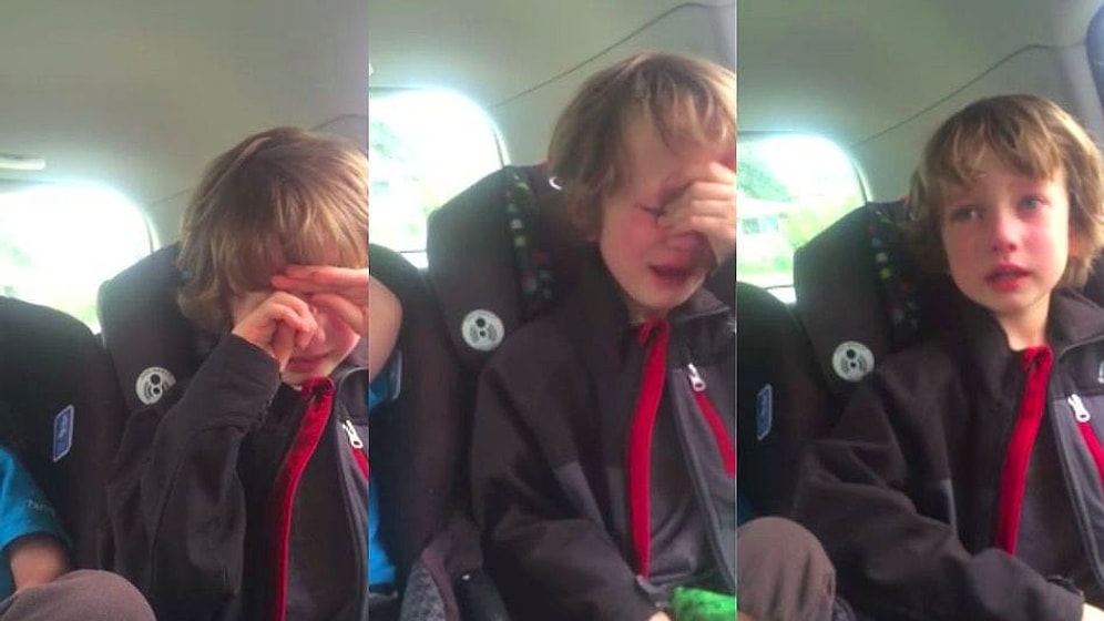 Маленький мальчик плачет из-за загрязнения окружающей среды