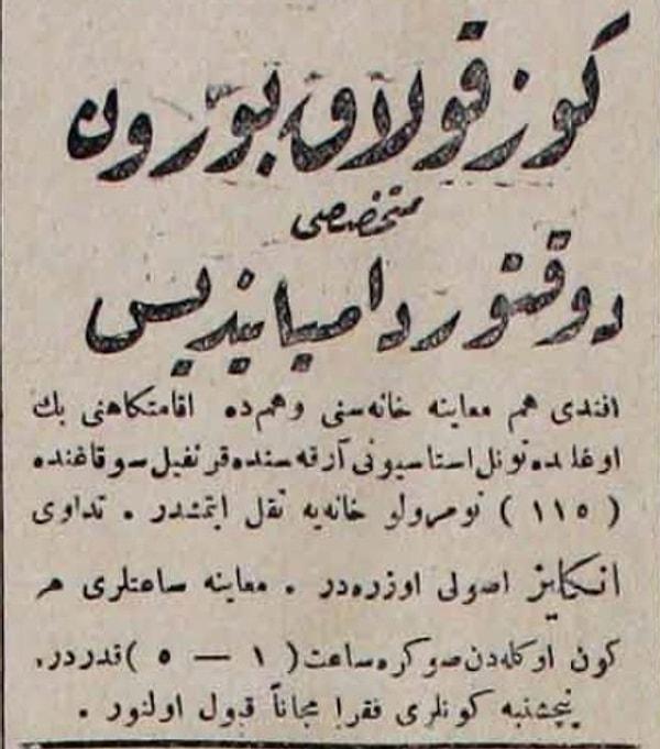 4. Doktor İlanı-Tanin Gazetesi,1912
