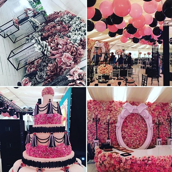 4. Для своего торжества Нелли и Кирилл выбрали необычную гамму: сочный розовый в сочетании с черным смотрелся очень необычно, но вполне к месту. Это добавило свежую струю к традиционному празднику