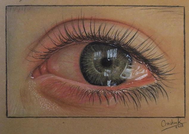 Christina K - Drawing on tinted brown paper