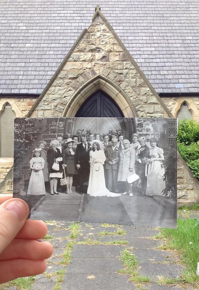 17. An old wedding at a church...