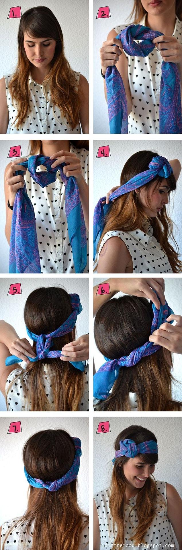 15. A knot that you can tie on a long bandana could only make this much of a big difference.