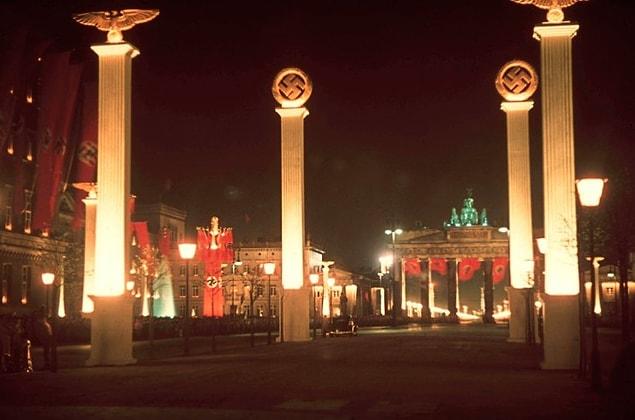 12. Berlin illuminated at midnight in honor of Hitler’s 50th birthday, April 1939.