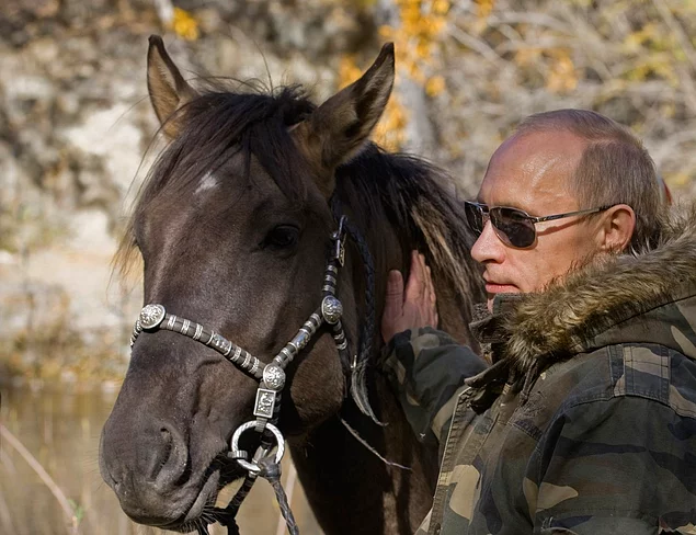 Putin is an avid horseback rider. (not surprisingly)