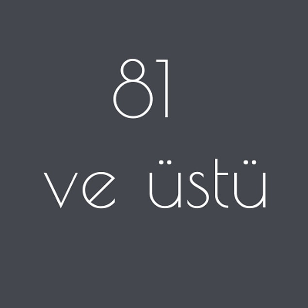 81 ve üstü!