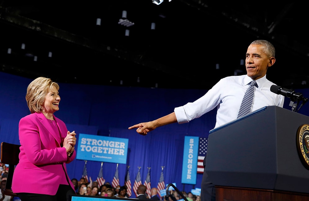 Obama, İlk Kez Clinton'ın Seçim Mitingine Katıldı