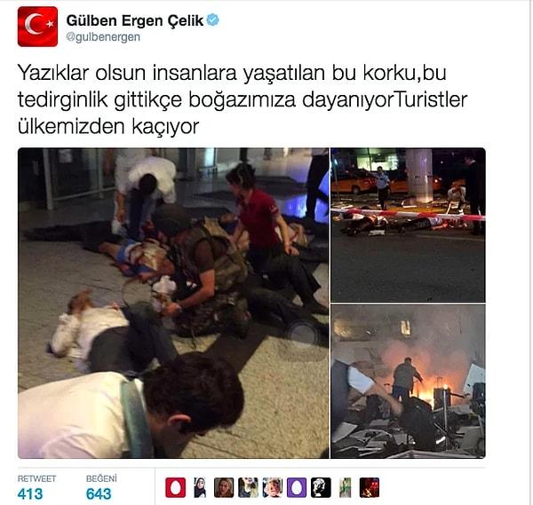 Geçtiğimiz haftalarda Atatürk Havaalanı'nda meydana gelen patlama ile ilgili attığı twit nedeniyle, oldukça sert bir şekilde eleştirilmişti.