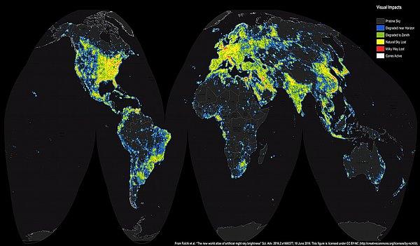 15. Dünya'nın Yeni Yapay Gök Parlaklığı Atlası