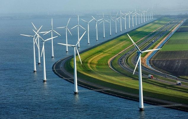 6. Windmills and highways in the Netherlands