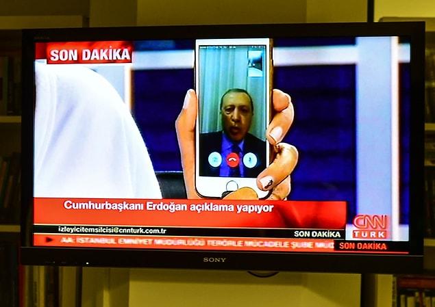 President Erdogan is giving a statement over FaceTime.