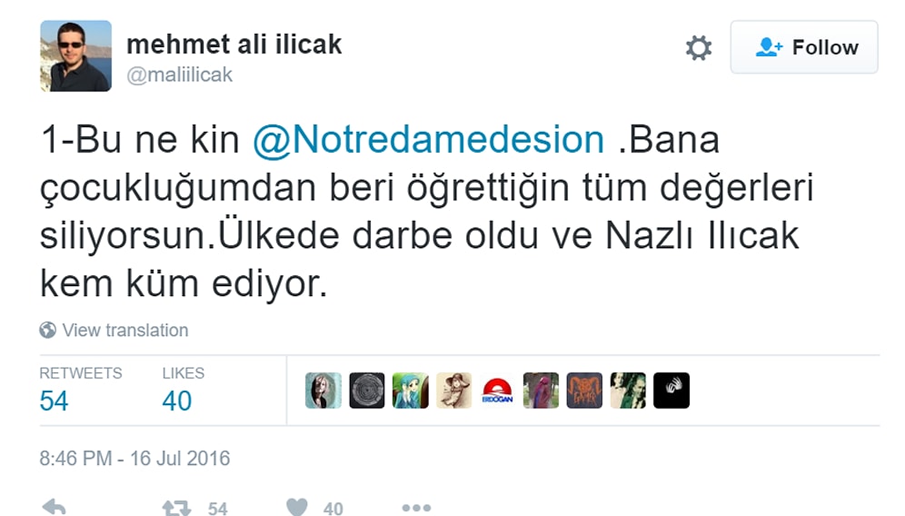 Darbe Girişiminden Sonra Nazlı Ilıcak ve Oğlu Twitter'da Birbirine Girdi