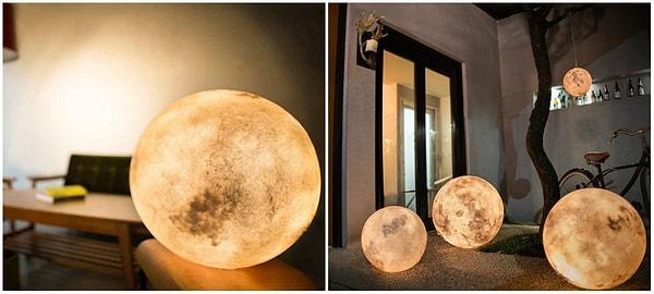 6. Ay şeklinde tasarlanmış bu gerçekçi lambaları duvara ya da tavana asabilirsiniz.