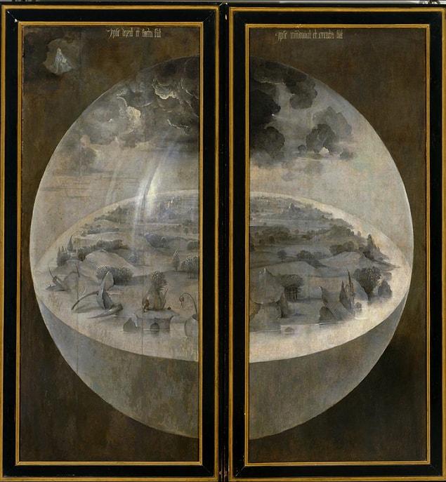 1. Early Netherlandish painter Hieronymus Bosch’s painting “The Garden of Earthly Delights” consists of one panel in the middle and two side panels closing over the center.