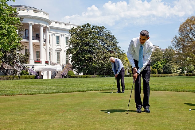 1. He knows how to relieve his stress by playing golf..