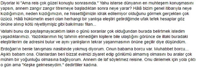 "Onun babama borcu var. Muhabbet borcu..."