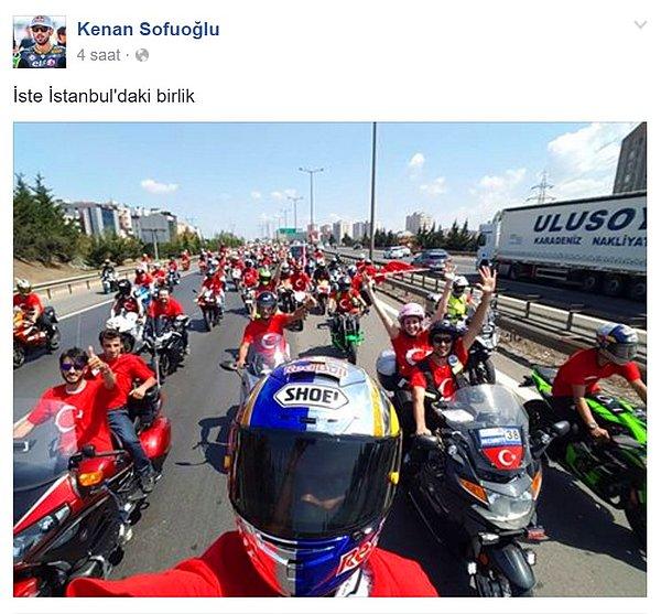 Milli motosikletçi Kenan Sofuoğlu, büyük bir konvoyla birlikte Sakarya'dan Yenikapı'ya geldi.
