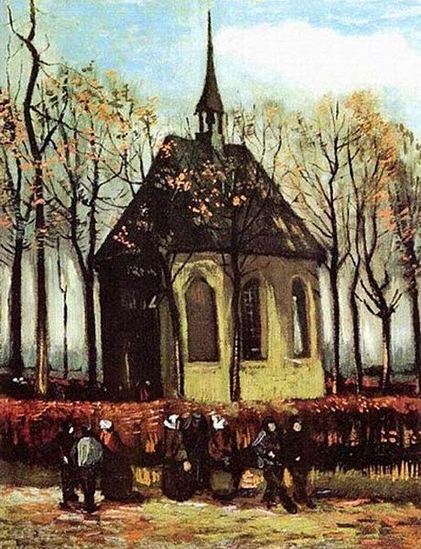 8. “Congregation Leaving the Reformed Church in Nuene”, Vincent Van Gogh