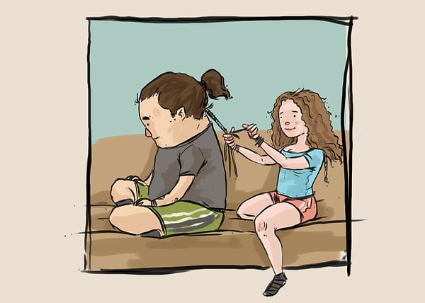 6. Заплести косичку своему парню.