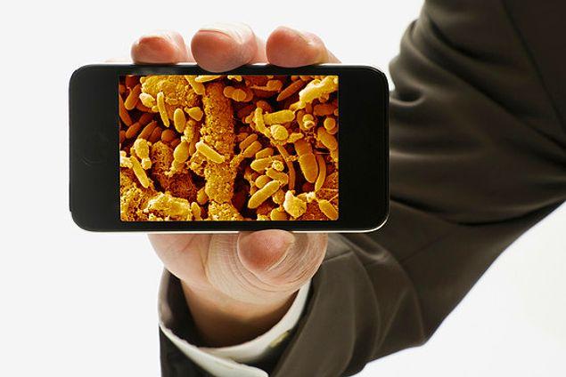 There are 18 times as much bacteria on your phones as in a toilet.