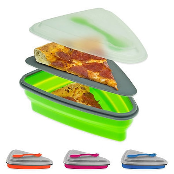 13. Разборный контейнер для пиццы, в котором помещается два кусочка