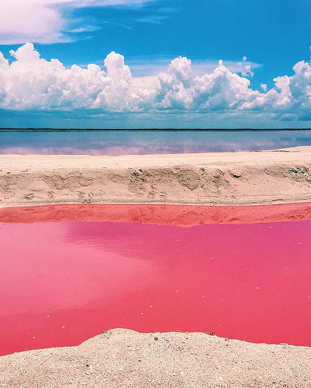 Лучшее в мире место для селфи – Розовая лагуна в Мексике