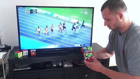 Usain Bolt'un 100 Metre Koşusundan Daha Hızlı Şekilde Rubik Küpü Çözen Adam