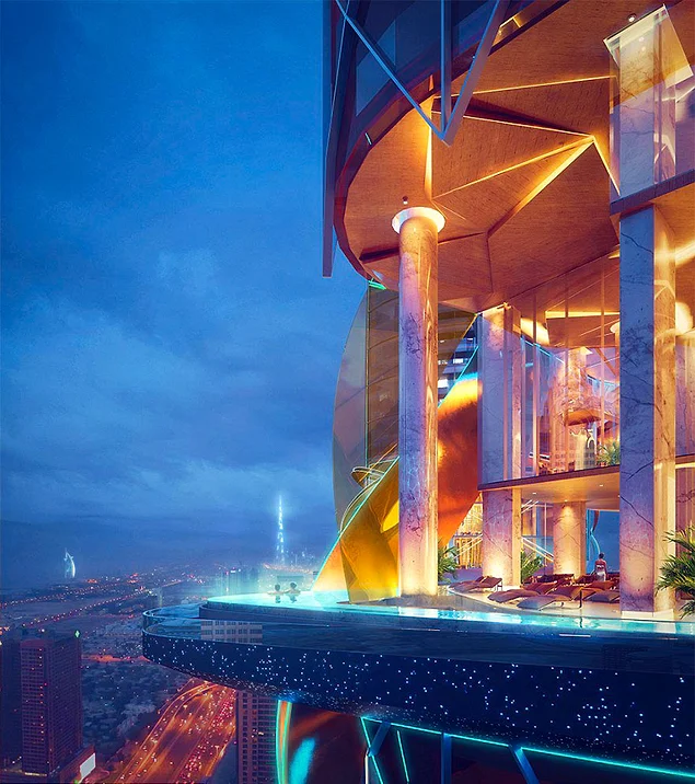 Отель от компании ZAS Architects также будет иметь шикарный панорамный бассейн с видом на город