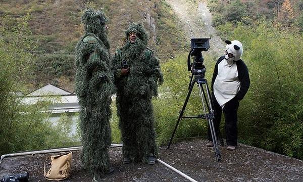 Vitale, panda etkinliği ile saygı uyandırdı. Fotoğrafçılar giydikleri parlak neon yeleklerle çıkageldiler. Pandalar için sakinliğin önemini bilen Vitale ise ağaç kostümü ile etkinlikteydi.