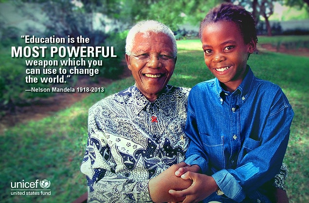 2. "Education is the most powerful weapon you can use to change the world."